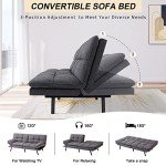 Convertible Memory Foam Futon Sofa Bed - Grey