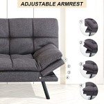 Convertible Memory Foam Futon Sofa Bed - Grey