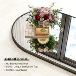 Black Arched Wall Mounted Bathroom Mirror - 20"x30