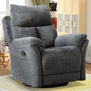 Gray Swivel Rocker Recliner Chair for Small Spaces