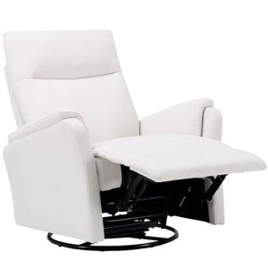 Swivel Rocking Recliner Sofa with Large Footrest