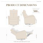 Swivel Rocking Recliner Sofa with Large Footrest