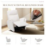 Swivel Rocking Recliner Sofa with Large Footrest