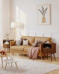Modern Walnut Nightstand with Storage Drawer