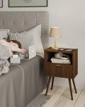 Modern Walnut Nightstand with Storage Drawer