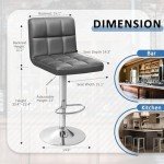 Stylish Adjustable Bar Stools - Set of 2