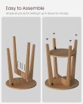 Rustic Walnut Round Side Tables, Set of 2