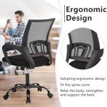 Ergonomic Adjustable Black Office Chair with Lumbar Support
