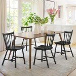 Set of 4 Black Farmhouse Dining Chairs