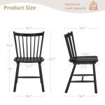 Set of 4 Black Farmhouse Dining Chairs