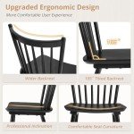Set of 4 Black Farmhouse Dining Chairs