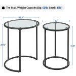 Yaheetech Black Round Nesting End Table Set