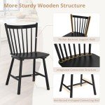 Set of 4 Black Farmhouse Dining Chairs