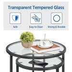 Yaheetech Black Round Nesting End Table Set
