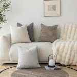 Set of 4 Neutral Throw Pillow Covers 18x18 Inch