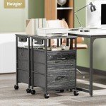 File Cabinet with Power Outlets and Lockable Wheels