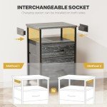 File Cabinet with Power Outlets and Lockable Wheels