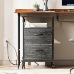 File Cabinet with Power Outlets and Lockable Wheels