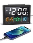 Sleek LED Alarm Clock with USB Charger