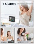 Sleek LED Alarm Clock with USB Charger
