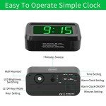 Compact Green LED Digital Wall Clock