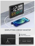 Sleek LED Alarm Clock with USB Charger