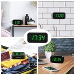 Compact Green LED Digital Wall Clock