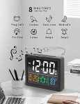 Sleek LED Alarm Clock with USB Charger