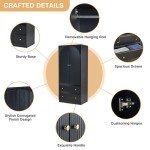 Black Freestanding Armoire with Storage Drawers