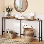 Rustic Brown Console Table with Power Outlet