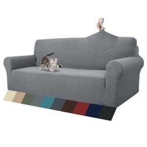 Light Grey Jacquard Stretch Sofa Cover for Pets
