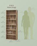 VASAGLE 6-Tier Adjustable Open Bookcase - Camel Brown