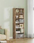 VASAGLE 6-Tier Adjustable Open Bookcase - Camel Brown