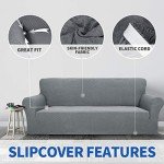 Light Grey Jacquard Stretch Sofa Cover for Pets