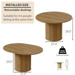 Extendable Round Dining Table for 4 - Modern Farmhouse