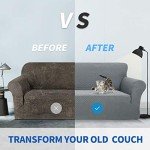Light Grey Jacquard Stretch Sofa Cover for Pets