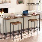 Rustic Brown Console Table with Power Outlet