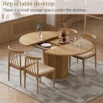 Extendable Round Dining Table for 4 - Modern Farmhouse