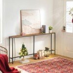 Rustic Brown Console Table with Power Outlet