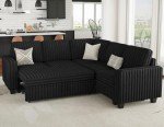 Belffin Convertible Plush Corduroy Modular Sectional Sofa