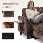 Brown U-Shaped Sectional Sofa with Ottomans