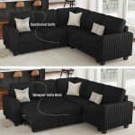 Belffin Convertible Plush Corduroy Modular Sectional Sofa