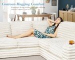 White U-Shaped Sectional Sofa with Storage & USB