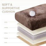 Brown U-Shaped Sectional Sofa with Ottomans