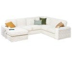 White U-Shaped Sectional Sofa with Storage & USB
