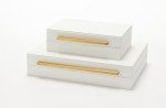 White Decorative Storage Boxes Set of 2