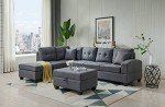 L-Shaped Modular Sectional Sofa with Storage Ottoman