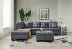 L-Shaped Modular Sectional Sofa with Storage Ottoman