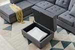 L-Shaped Modular Sectional Sofa with Storage Ottoman