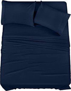 Navy Queen Bed Sheets Set - 4 Pieces